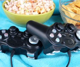 Gamepad on the desktop Stock Photo