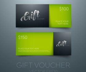 Gift vouchers green template vector 02