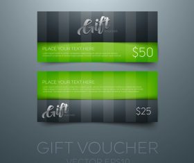 Gift vouchers green template vector 03