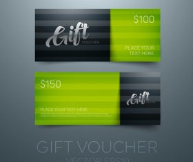 Gift vouchers green template vector 04