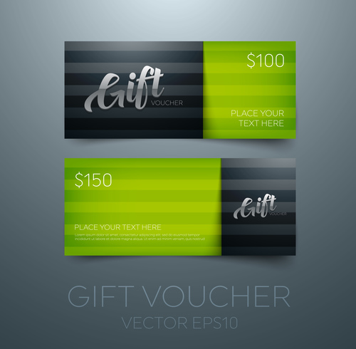 Gift vouchers green template vector 04