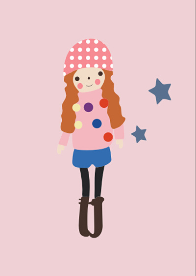Girl wearing knit cap vector