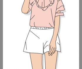 Girl with sunglasses vector