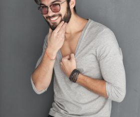 Glamour male smile Stock Photo 01