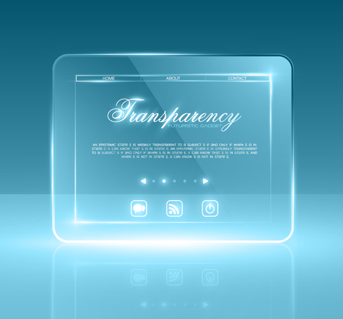 Glass transparent website template vector