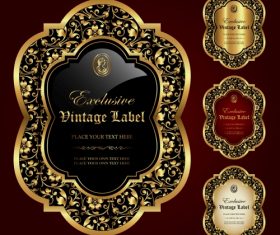 Gold framed labels - vector set (1)