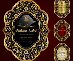 Gold framed labels - vector set (3)