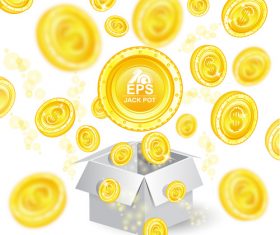 Golden coins shiny background vector 01