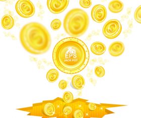 Golden coins shiny background vector 02