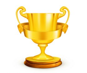 Golden cup trophy illustration vector 01