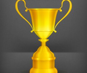 Golden cup trophy illustration vector 04