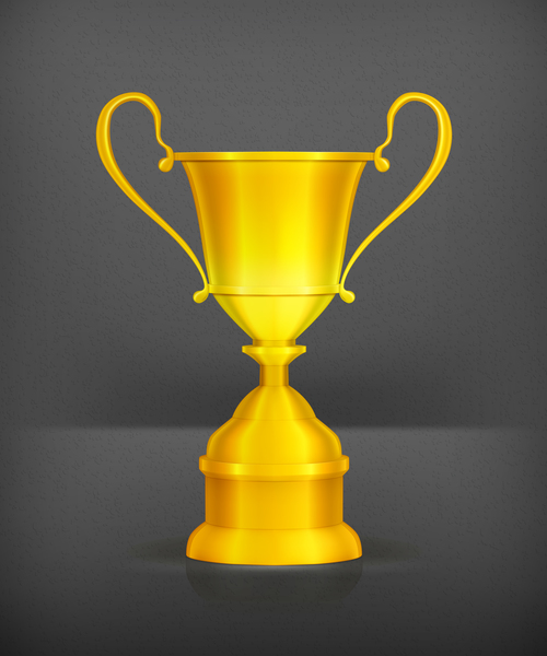Golden cup trophy illustration vector 04