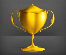 Golden cup trophy illustration vector 05