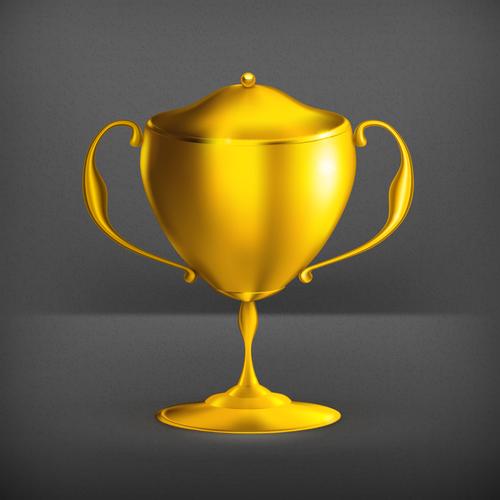 Golden cup trophy illustration vector 05