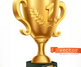 Golden cup trophy illustration vector 07
