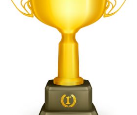Golden cup trophy illustration vector 09