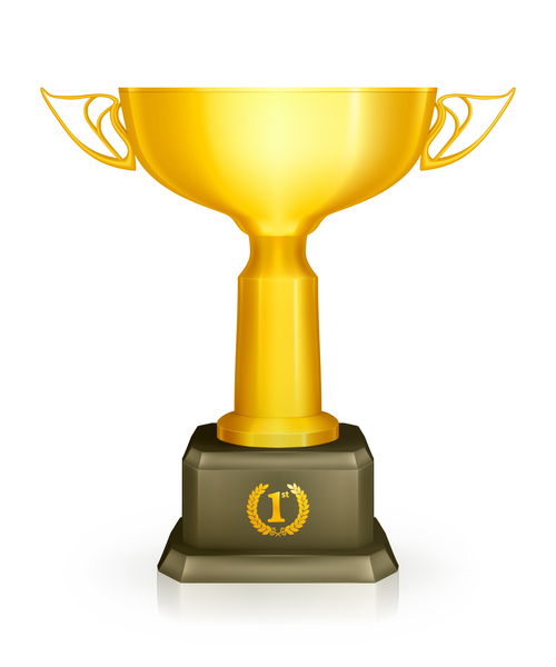 Golden cup trophy illustration vector 09