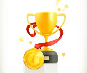 Golden cup trophy illustration vector 10