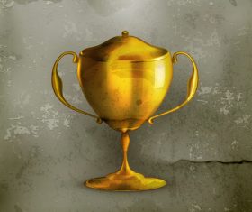 Golden prize with grunge background vector