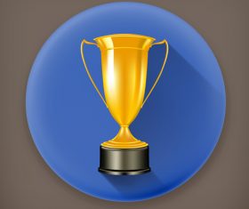 Golden prize with round blue backgound vector