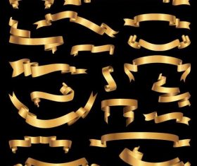 Golden ribbon vintage vector