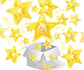 Golden stars shiny background vector 01