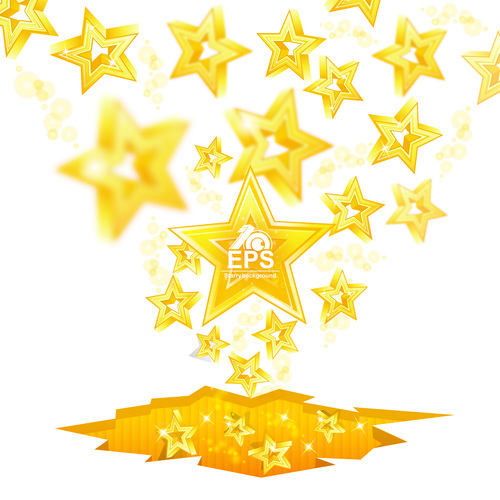 Golden stars shiny background vector 04