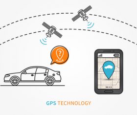 Gps technology app design vector