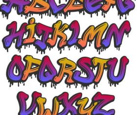 Graffiti alphabet creative vector