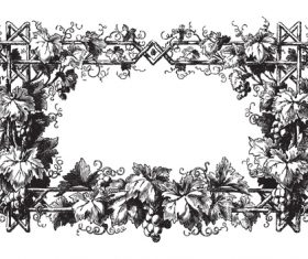 Grapes frame vector material