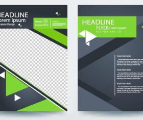 Green brochure cover vector template material 02