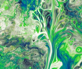 Green liquid Marbling Painting Stock Photo