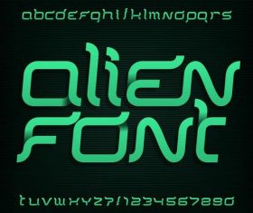 Green ribbon alphabet vector