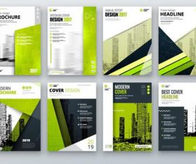Green styles modern brochure cover vector