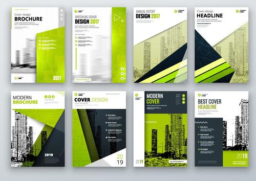 Green styles modern brochure cover vector