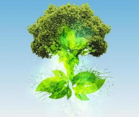 Green with grunge background vector