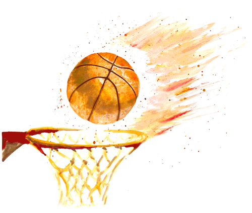Grunge basketball design vector 01