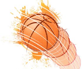 Grunge basketball design vector 02
