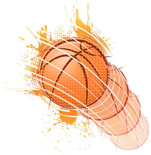 Grunge basketball design vector 02