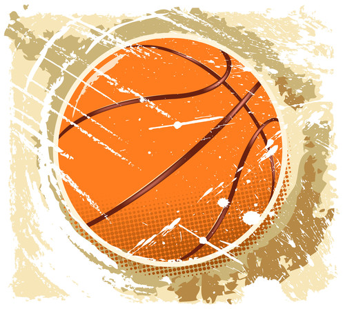 Grunge basketball design vector 03
