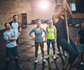 Gym climbing rope Stock Photo