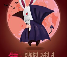 Halloween bunny illustration vector