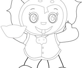 Hand drawn cartoon mascot vector