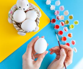 Hand painted Easter eggs Stock Photo 03