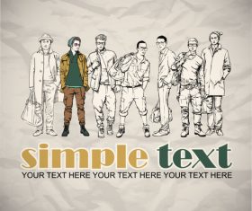 Hand painted male model vector