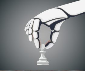 Hand with figure chess vector
