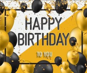 Happy birthday black with golden design vectors