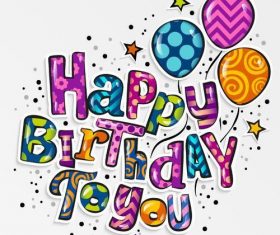 Happy birthday text design vectors