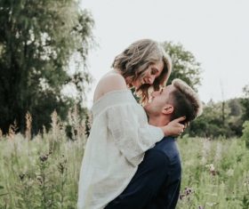 Happy love couple expressing feelings Stock Photo