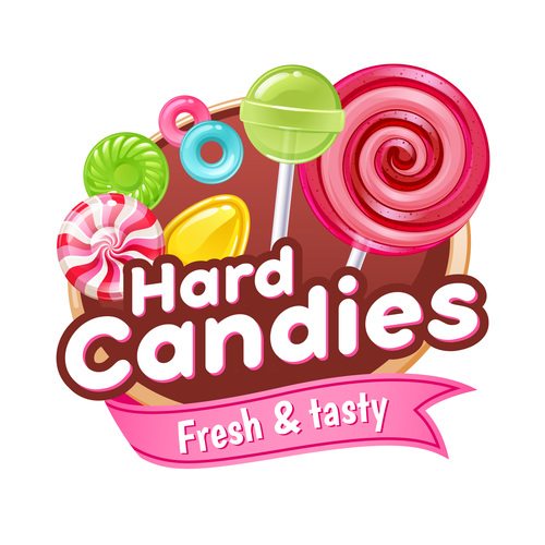 Hard candies labels vectors